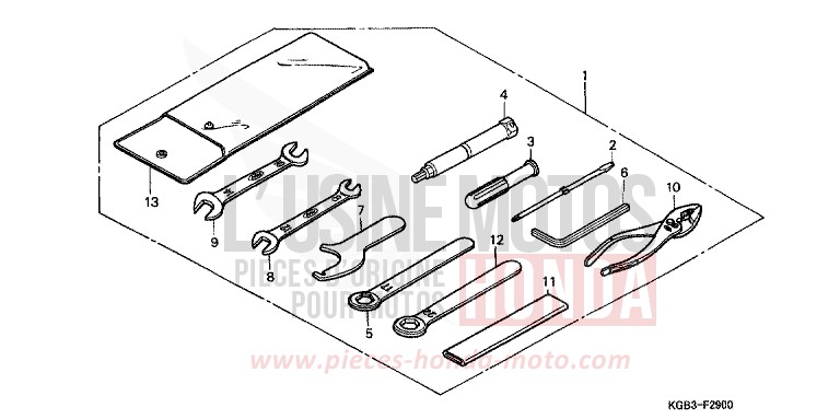 OUTILS de Shadow VT125C CANDY GLORY RED-U (R101) de 1999